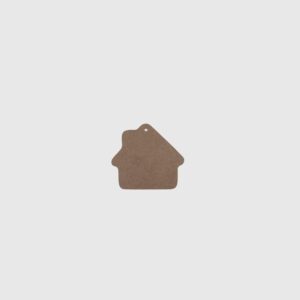 Коледна фигурка за елха къщичка от MDF с декоративна форма и отвор за панделка